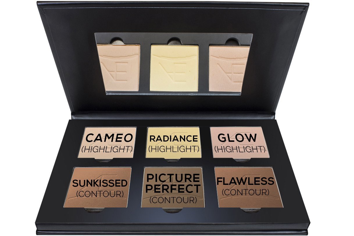 Aesthetica Cosmetics Contour and Highlighting Powder Foundation Palette/Contouring Makeup Kit; Easy-to-Follow, Step-by-Step Instructions Included : Beauty