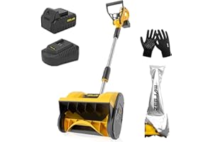 ZEGJAW Cordless Snow Shovel,20V 12-Inch Electric Snow Shovel, Snow Blower Cordless with Directional Plate and Adjustable Front Handle, Equipped with LED Lights(4-Ah Battery and Quick Charger Included)