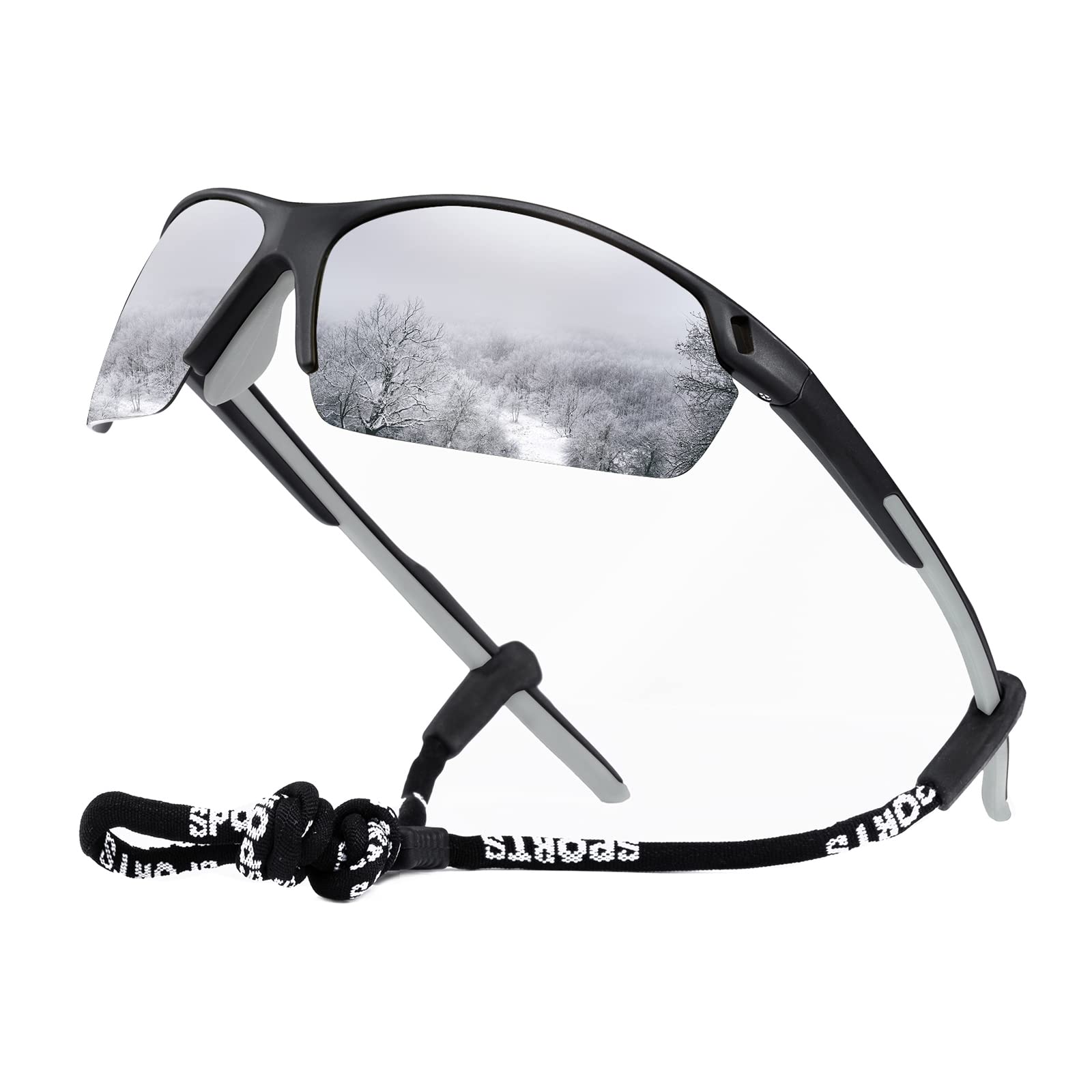 OKH Polarised Cycling Glasses for Men and Women Outdoor Sports Goggles UV400 Protection Driving Shades Sunglasses Eyewear with TR90 Unbreakable Frame(Silver Lens)