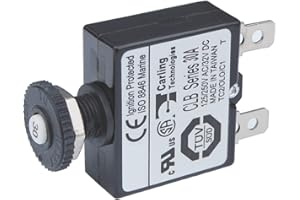 Blue Sea Systems 7059 Push Button Reset Only Quick Connect Circuit Breaker, 30 Amp