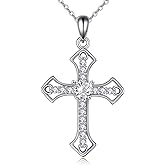 SHEAISRS Cross Necklace for Women Men Sterling Silver Cross Jewelry for Women