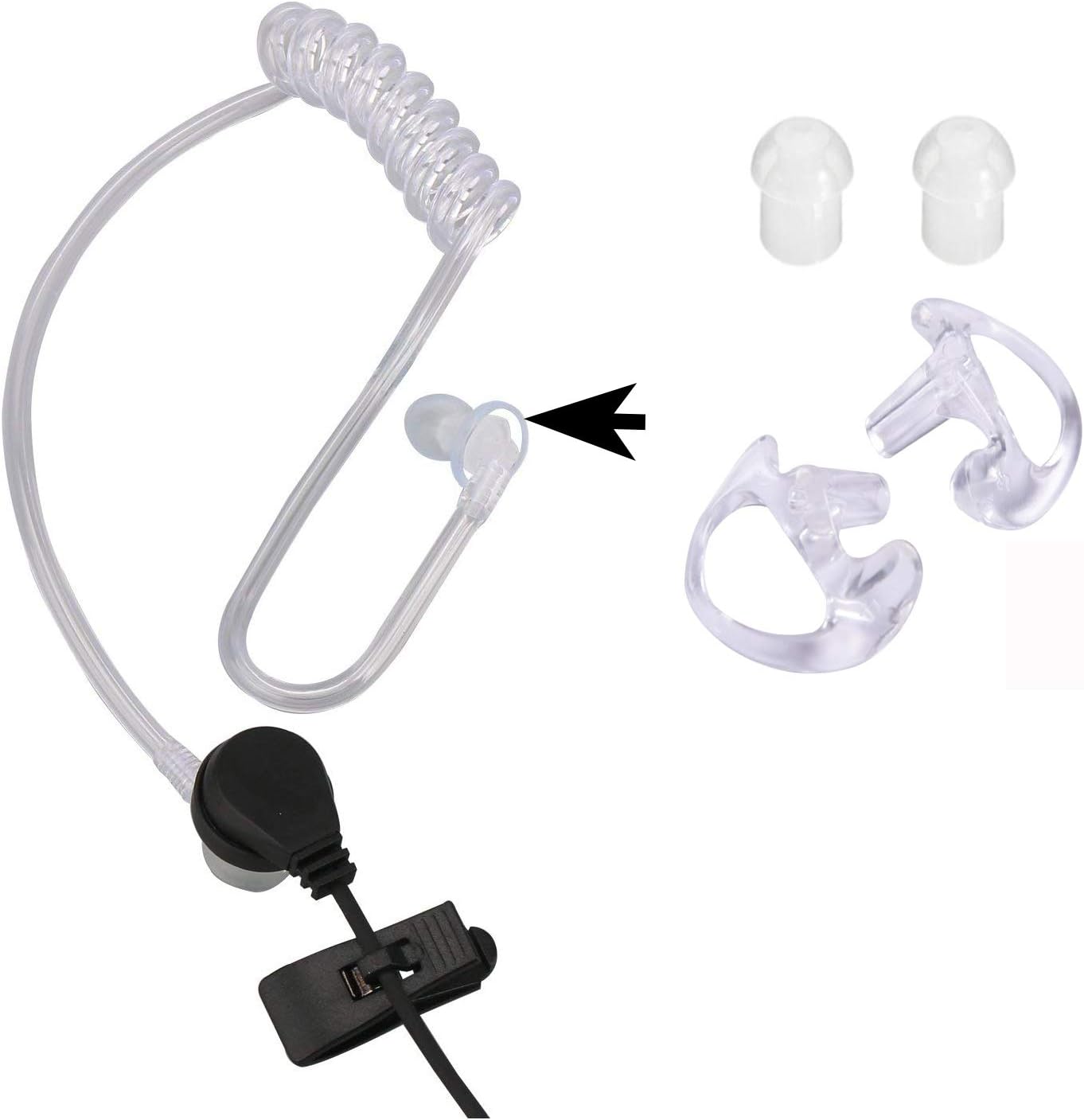 Two Way Radio Earpiece Noise Canceling Transparent Security Headphones Walkie Talkie Earphone with PTT/VOX – Pair: Car Electronics