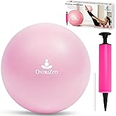 DxnuZro 9 Inch Pink Pilates Ball, Exercise Stability Yoga Ball Small Exercise Ball with Air Pump for Core Workout, Balance Training, Home Gym, Office, Physical Therapy Anti-Burst PVC