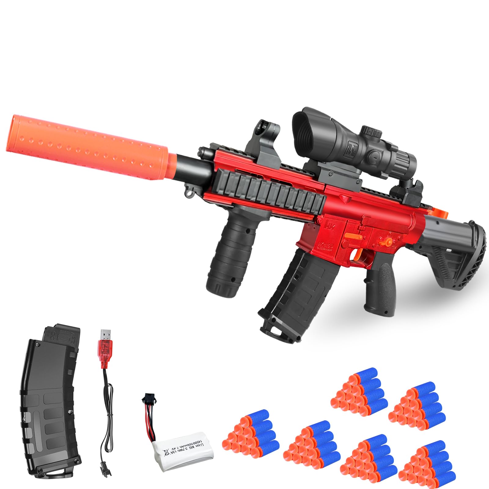 Photo 1 of EagleGrove Automatic Sniper Rifle, Electric Soft Bullet Toy Gun for Boys with 60 Dart Bullets, 3 Modes Realistic Toy Foam Blasters Guns, Christmas Birthday Gifts for Kids Adults Age 6+ Red