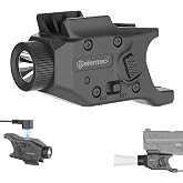 DEFENTAC 500 Lumens Pistol Light for M&amp;P Shield, or Plus, 9mm .40 | Not for Shield EZ/ X Model, Gun Flashlight with Strobe and Momentary on Modes, Magnetic USB Rechargeable
