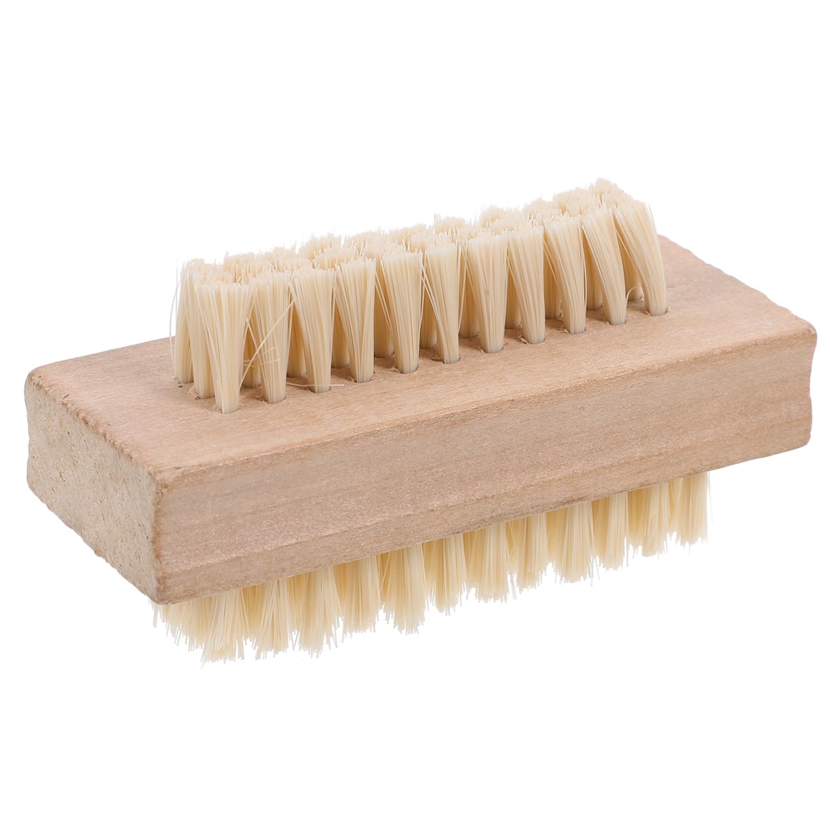 Healifty Wooden Nail Brush Double Sided Hand Nail Bristle Scrub Cleaning Brush for Manicure Toe Fingernail Adult Kids