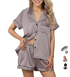 WJing Yi Jia Womens Pajama Sets XS-4XL Silk Satin