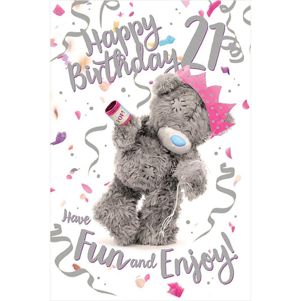 Me to You 21st Birthday Card With 3D Effect,Mixed,Size:6x9,ALM93028