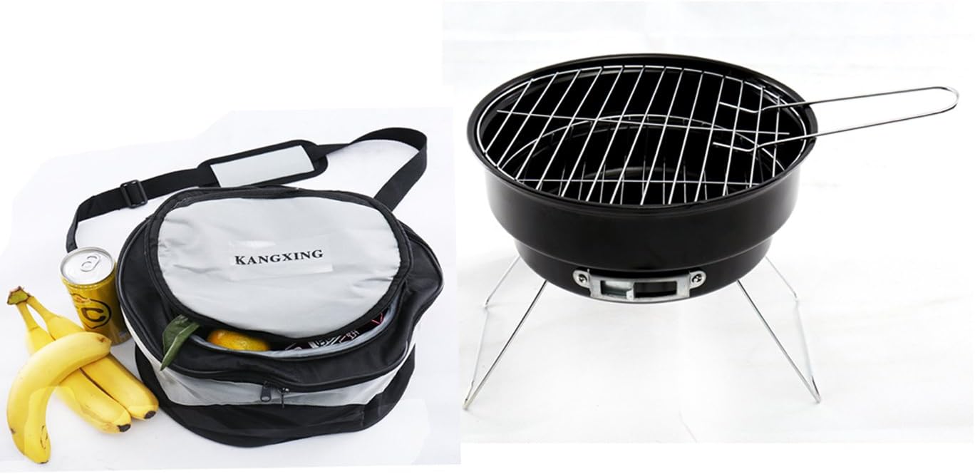 KANGXING Portable Charcoal Grill and Cooler Bag Combination Set (2 in 1) Grills Outdoor Cooking，Picnics