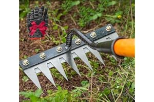 LKDGII 2025 Gardenia Iron Weeding Rake,Iron Rake 2.0,Irons Rakes for Gardening and Weedings,Ironrake The Heavy-Duty Irons Weedings Rakes,5/6/7/8 Teeth Carbon Steel Garden Weeding for Gardening(6 Teeth)