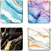 Peacoblue 4Pcs Small Leather Squeeze Coin Purse for Women-Marble Patterns Pattern Waterproof & Durable Snap Closure Change Pouch Mini Money Wallet Bag for Adult Teen Girls Best Gift