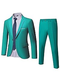MrSure Men's 2 Piece Slim Fit Suit with Stretch