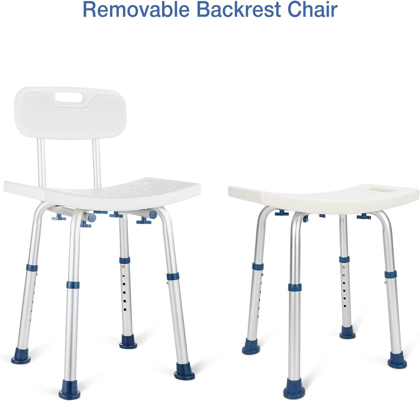 GreenChief Shower Chair with Removable Back 300lb - Heavy Duty Shower Bench with Free Grab Bar for Disabled, Seniors, Elderly & Handicap: Health & Personal Care