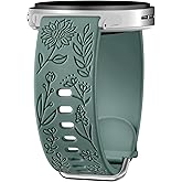 HAYONLIY Floral Engraved Bands Compatible with Samsung Galaxy Watch 8 40mm 44mm/Galaxy Watch 8 Classic 46mm,Cute Sunflower Silicone Sport Strap for Women Men