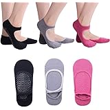 Ovveroche 4 Pairs Pilates Socks - Non-Slip Grippy Socks For Women