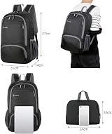30L Backpack Foldable Waterproof Ultralight Daypack Black view 7