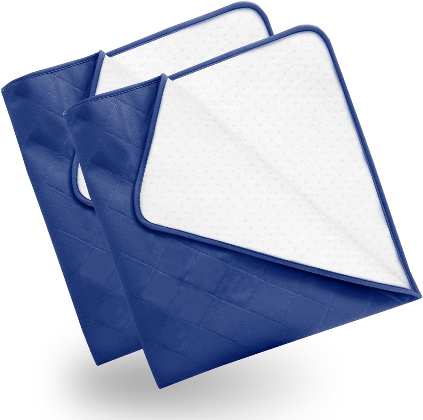 Waterproof Incontinence Pads 2 Pack, 86x132cm, Washable Slip-Resistant Incontinence Mattress Bed Pad Cover, Reusable Underpad Sheet Protector for Children or Adults, Navy