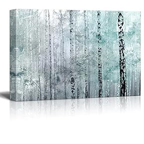 Canvas Wall Art - Abstract Forest - Giclee Print Gallery Wrap Modern Home Art Ready to Hang - 12x18 inches