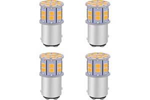 LEDYOTRY 1157 LED Bulb Amber Yellow, Super Bright 7528 2357 BAY15D 2057 LED Bulbs for Turn Signal Blinker Parking Side Marker Lights, Brake Tail Lights, Pack of 4