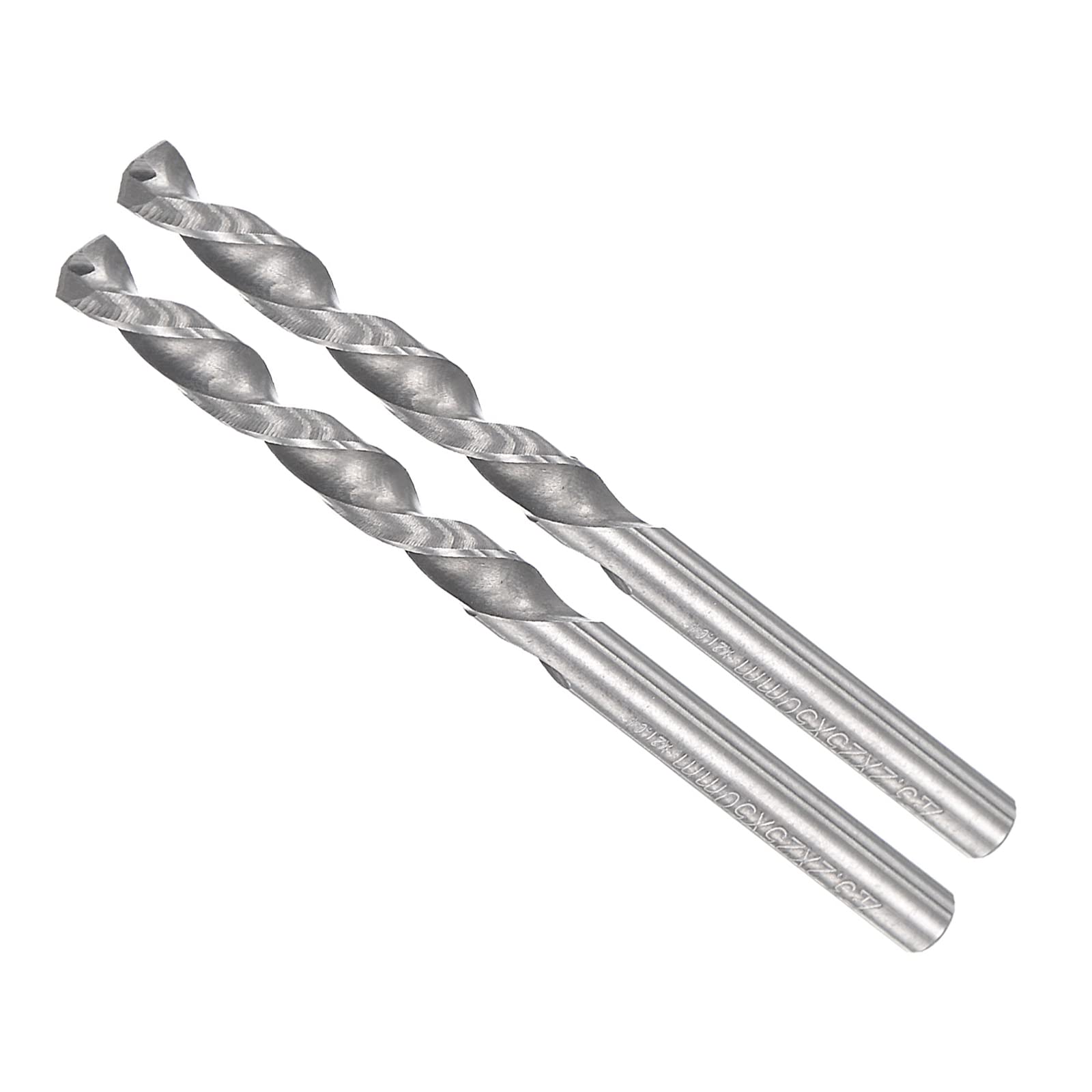 CoCud Solid Carbide Drill Bits, 3.2mm Diameter, Left Hand YG6X (C3/K10) Tungsten Carbide Straight Shank Twist Drill Bits - (Applications: for Stainless Steel Alloy), 2-Pieces