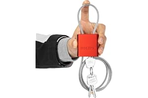 BOZZYS Cable Lock with 3 Keys | L 3.28ft(1m),D 1/6in(4mm) Adjustable Steel Cable Padlock | Aluminum Locks for Bikes, Gate, Lockers & Outdoor Gear | Weatherproof & Red