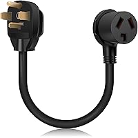 WELLUCK 1.5FT 3 Prong to 4 Prong Dryer Adapter, 3 to 4 Prong Dryer Plug Adapter, 4 Prone Dryer Outlet Adapter, 14-30P…