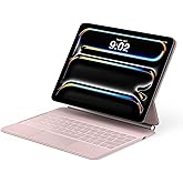 runelk Keyboard Case for iPad Pro 13-inch (M4 2024 / M5 2025), Magic-Style Magnetic Keyboard Case with Multi-Touch Trackpad, Floating Cantilever Stand Compatible with iPad Pro 13 - Pink
