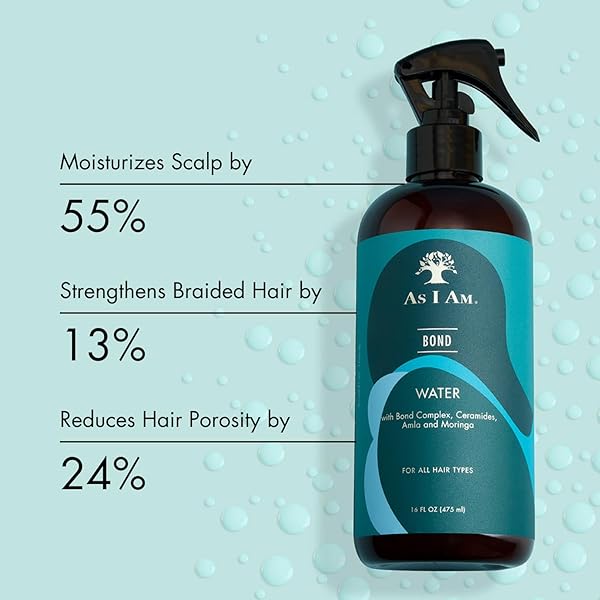 AS I AM BOND WATER – 16 OZ – WITH MORINGA, AMLA, & CERAMIDES – HAIR REPAIR TREATMENT FOR DAMAGED HAIR
