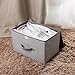 Storage Bins Set,MEE'LIFE Pack of 2 Foldable Storage Box Cube with Lids and Handles Fabric Storage Basket Bin Organizer Collapsible Drawers Containers for Nursery,Closet,Home,Bedroom(Gray Stripes)