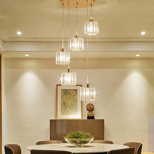 H.Y.FFYH Pendelleuchte Moderne Kristall 5 Lichtquelle Kronleuchter