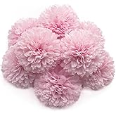 10Pcs Light Pink Artificial Chrysanthemums Ball Flowers,Artificial Flowers Stemless Faux Ball Chrysanthemum for Home,Lifelike Artificial Chrysanthemum Ball Flowers for DIY Wedding Party Decoration