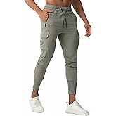Alpinario Men's Athletic Joggers – Active Gym Pants with Cargo & Zipper Pockets for Running, Training, and Workouts