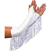 Latious Women's Tassels Gloves Sequin Fingerless Glove Long 1920s Opera Prom Glove Accessories for Women