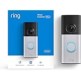 Ring Wired Doorbell Plus (Newest Model) — Retinal 2K with wide-angle video, 4x Enhanced Zoom, and Low-Light Sight, Nickel Sil