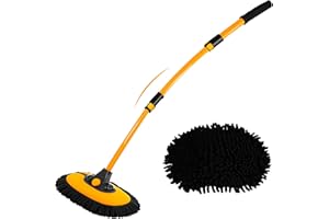 15° Arch Car Wash Brush with Long Handle 43" Telescopic Truck Camper Cleaning Mop RV Automotive Wheel Boat Windshield Exterio