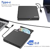 BUNUD USB 3.0 Type-C External CD DVD Drive SD TF USB Ports Burner Writer view 5