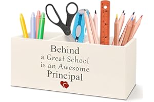 OHDCE Principal Appreciation Gifts Wooden Pen Pencil Holder for Office Classroom Desk Accessories, Principal Gifts Pen Pencil