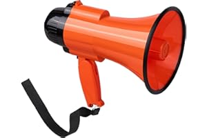 30 Watt Power Portable Megaphone Bullhorn Speaker Voice, Siren/Alarm and 240S Recording with Volume Control and Strap (Red)