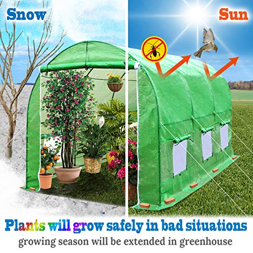 BenefitUSA Multiple Size Large Greenhouse Walk in Outdoor Plant Gardening Hot Greenhouse (12'x7'x7') - Thumbnail 4