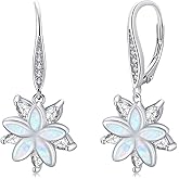 TakNii Drop Earrings for Women S925 Sterling Silver Flower/Panda/Butterfly/Cat/Leaf Opal/Moonstone/Abalone Dangle Hypoallergenic Earrings Trendy Jewelry Gift