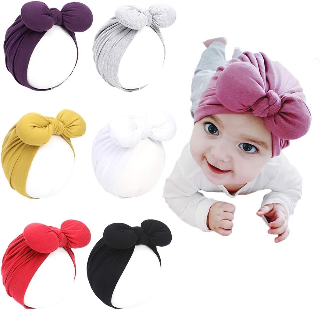 Baby Girl Hat, Newborn Girl Hat, Infant Turban Baby Turban Headwraps,Bow Rabbit Cap