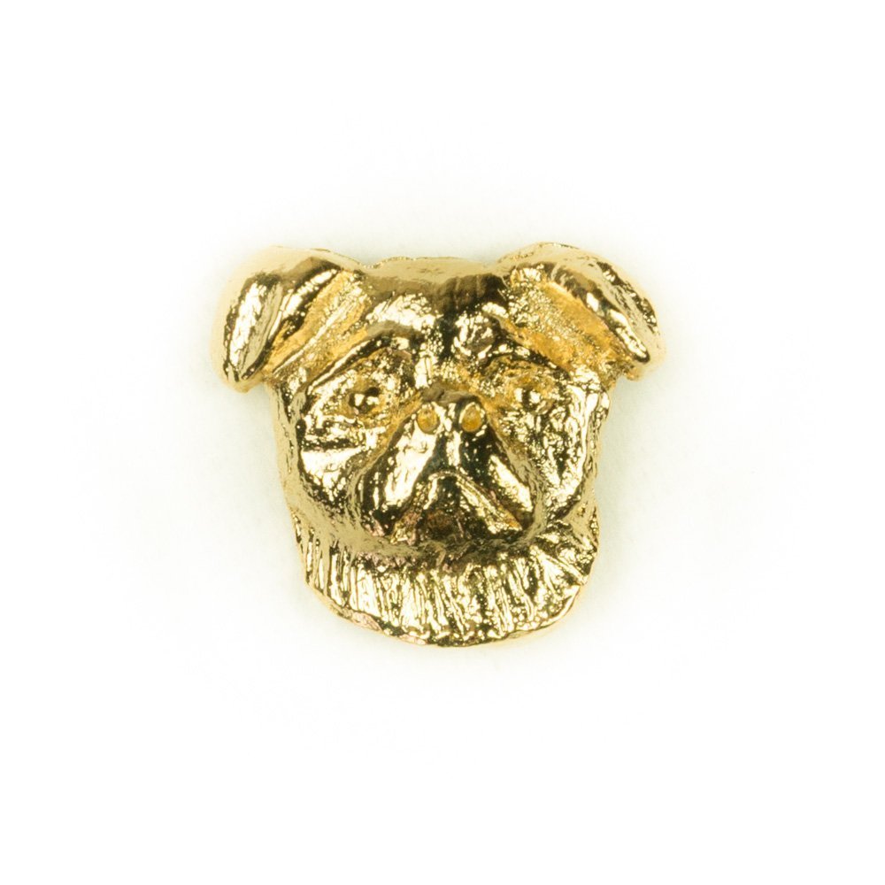 BRUSSELS GRIFFON (Smooth) Made in U.K Artistic Style Dog Clutch Lapel Pin Collection 22ct Gold Plated
