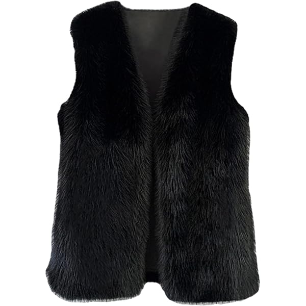 Youhan Women's Faux Fur Vest Coat Sleeveless Jacket (X-Small