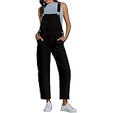luvamia Barrel Leg Overalls for Women Baggy Bib Stretchy Denim Jumpsuit Loose Fit Jean Overall Jumpsuits with Pockets