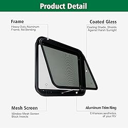 Dulepax RV Exit Window, 36”W x 22” H Tinted