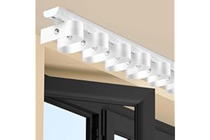 Ripplefold Curtain Track Set, Heavy-Duty Aluminum Ceiling Track, Space-Saving Room Divider for Curtains and Drapes, Includes 