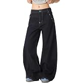 Aelfric Eden Baggy Jeans for Women Vintage Rivet Barrel Jeans High Waisted Wide Leg Y2k Streetwear Pants