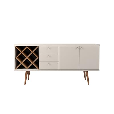 Manhattan Comfort Utopia Sideboard Buffet Stand, Off White & Maple