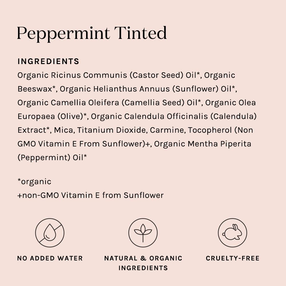 Kari Gran Lip Whip | Moisturizing Lip Balm with Organic Oils | Glossy Sheen + Peppermint | Rich Buttery Texture, Hydrates & Protects | Non-GMO, Organic Ingredients, Made in USA (Tinted Peppermint)