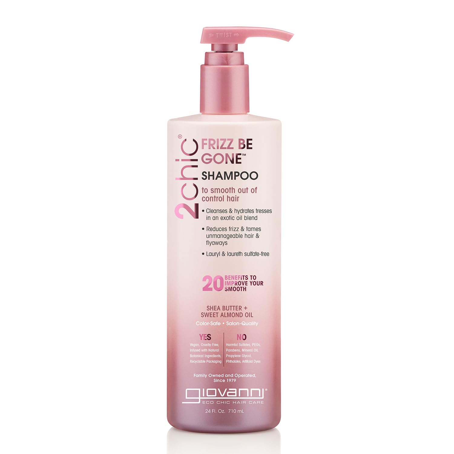 Giovanni - 2Chic Frizz Be Gone Shampoo Shea Butter & Sweet Almond Oil - 24 fl oz (710 ml)